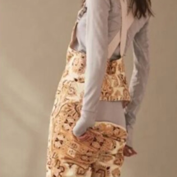 Free People Alpine Glow Printed Snow Bib Brushed Sail Paisley - Picture 4 of 4